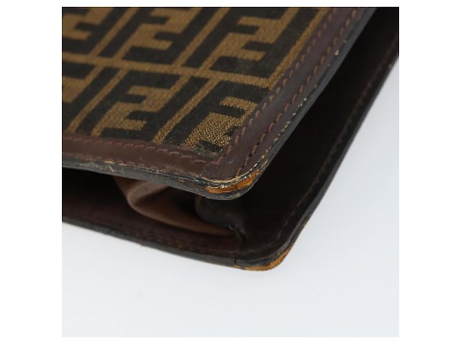 Borsa a Spalla in Tela Zucca FENDI Nera Marrone Auth ar13781 Nero - vista 9