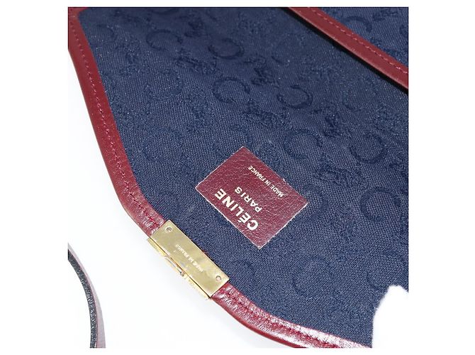 Céline Borsa a Spalla Celine C Sulky in Tela Blu Navy e Oro Auth BA8171 D'oro - vista 11