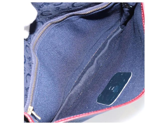 Céline Borsa a Spalla Celine C Sulky in Tela Blu Navy e Oro Auth BA8171 D'oro - vista 12