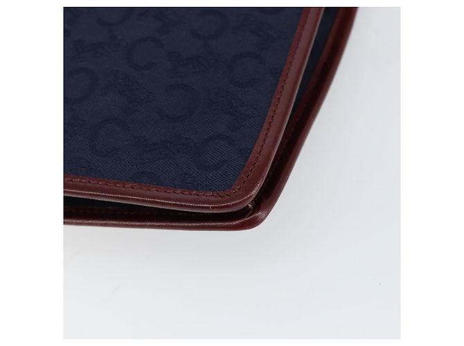 Céline Borsa a Spalla Celine C Sulky in Tela Blu Navy e Oro Auth BA8171 D'oro - vista 15