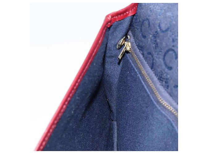 Céline Borsa a Spalla Celine C Sulky in Tela Blu Navy e Oro Auth BA8171 D'oro - vista 19