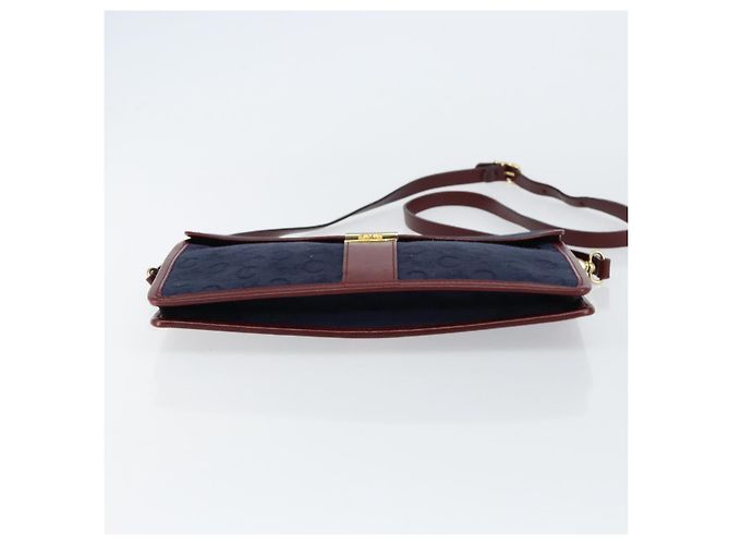 Céline Borsa a Spalla Celine C Sulky in Tela Blu Navy e Oro Auth BA8171 D'oro - vista 5