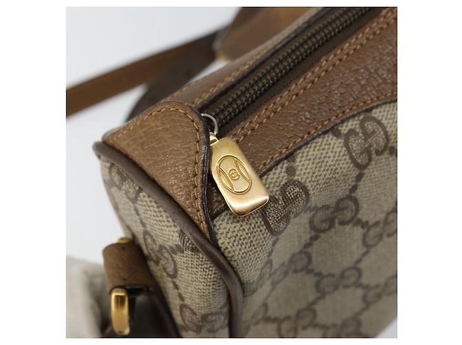 Borsa Sherry Line GG Supreme Web in PVC beige e oro 89 02 018 Auth BA6558 di GUCCI D'oro - vista 10