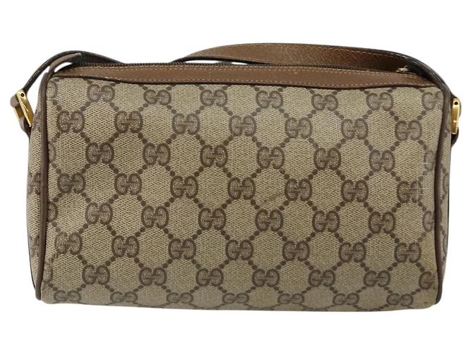 Borsa Sherry Line GG Supreme Web in PVC beige e oro 89 02 018 Auth BA6558 di GUCCI D'oro - vista 2