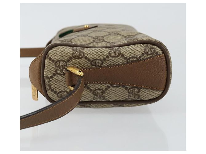 Borsa Sherry Line GG Supreme Web in PVC beige e oro 89 02 018 Auth BA6558 di GUCCI D'oro - vista 4