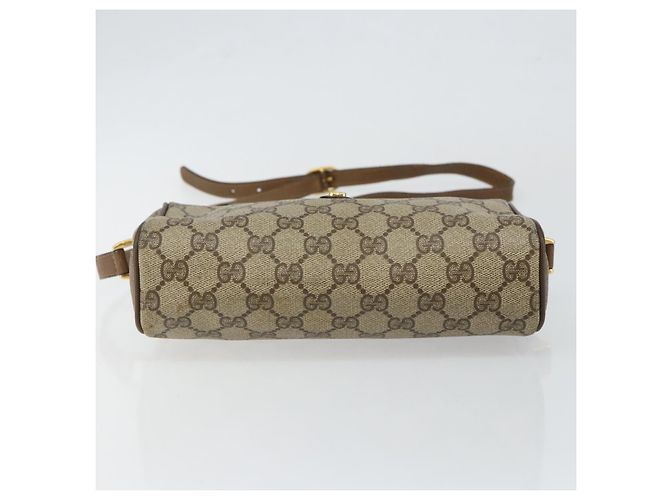 Borsa Sherry Line GG Supreme Web in PVC beige e oro 89 02 018 Auth BA6558 di GUCCI D'oro - vista 5