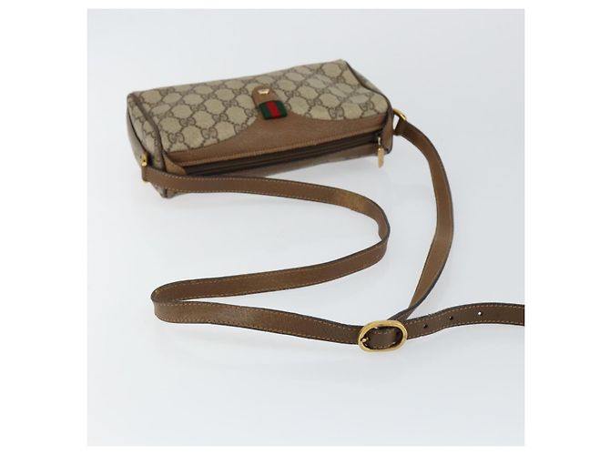 Borsa Sherry Line GG Supreme Web in PVC beige e oro 89 02 018 Auth BA6558 di GUCCI D'oro - vista 7
