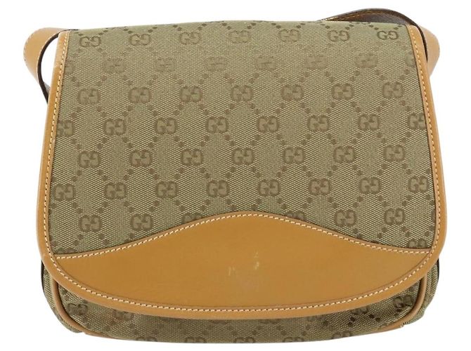 Borsa a Spalla GG Canvas Gucci Beige Oro Auth ar13804 D'oro - vista 13
