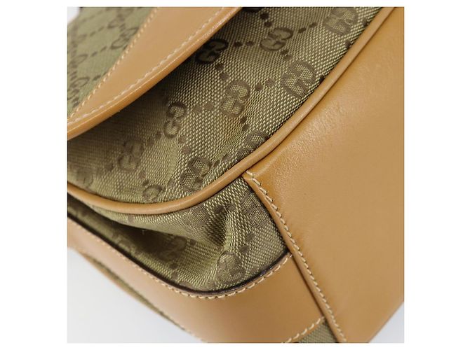 Borsa a Spalla GG Canvas Gucci Beige Oro Auth ar13804 D'oro - vista 14