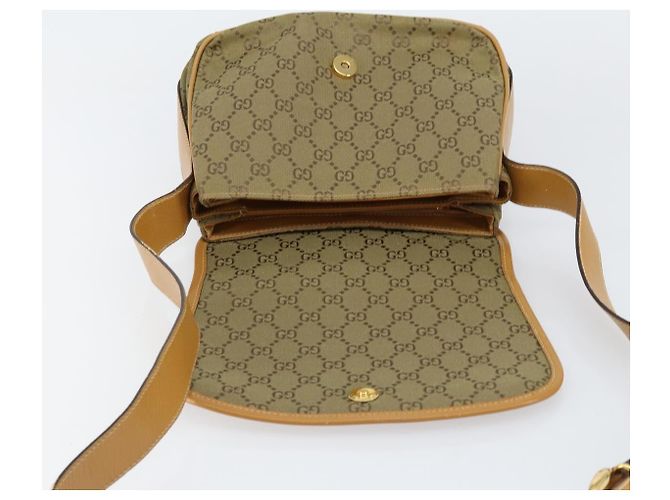 Borsa a Spalla GG Canvas Gucci Beige Oro Auth ar13804 D'oro - vista 17