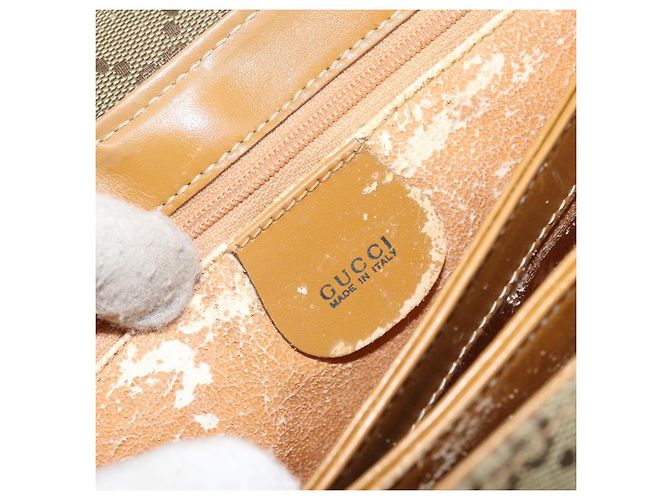 Borsa a Spalla GG Canvas Gucci Beige Oro Auth ar13804 D'oro - vista 18
