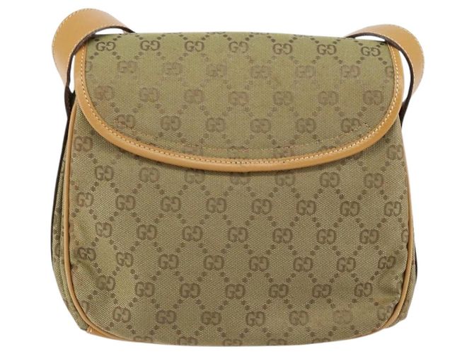 Borsa a Spalla GG Canvas Gucci Beige Oro Auth ar13804 D'oro - vista 2