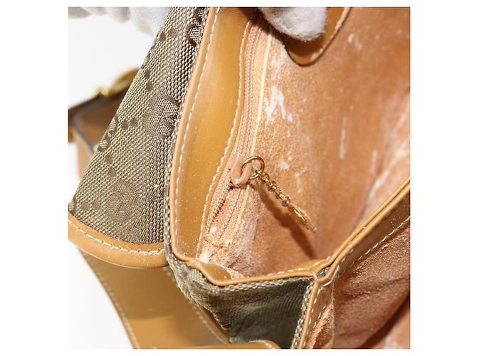 Borsa a Spalla GG Canvas Gucci Beige Oro Auth ar13804 D'oro - vista 22