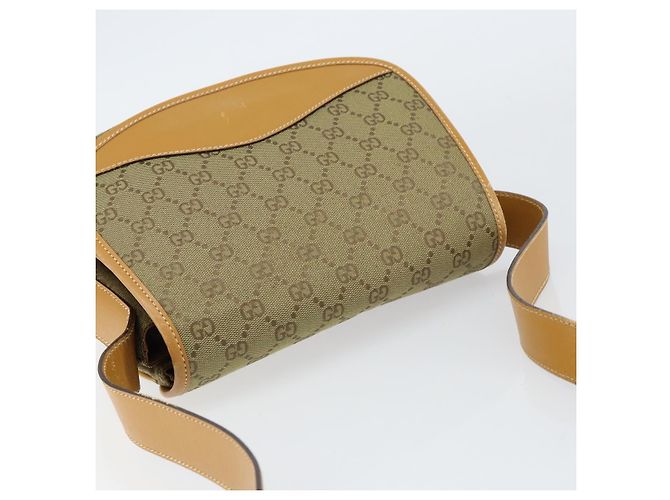 Borsa a Spalla GG Canvas Gucci Beige Oro Auth ar13804 D'oro - vista 6