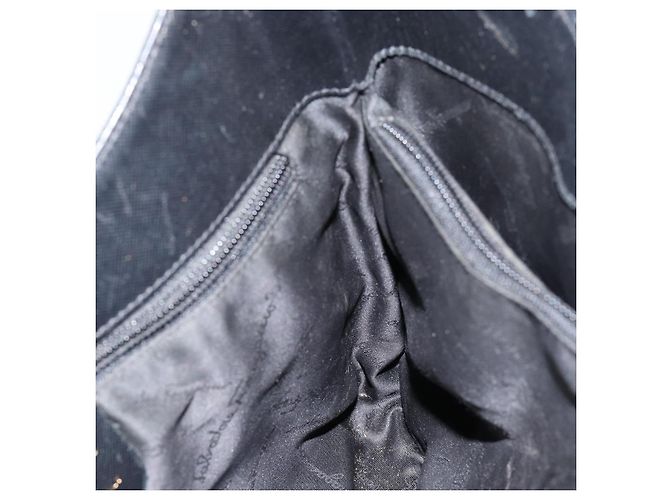 Sac à bandoulière Gancini en cuir noir et or Auth BA8226 de Salvatore Ferragamo Doré - vue 17