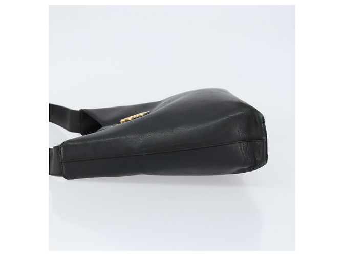 Sac à bandoulière Gancini en cuir noir et or Auth BA8226 de Salvatore Ferragamo Doré - vue 4