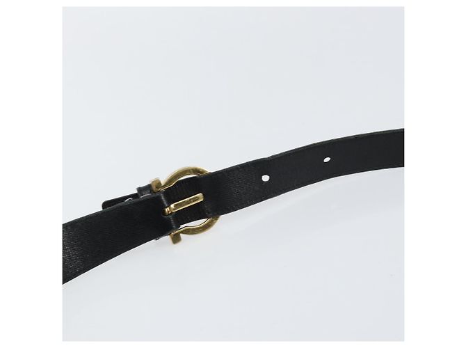 Sac à bandoulière Gancini en cuir noir et or Auth BA8226 de Salvatore Ferragamo Doré - vue 8