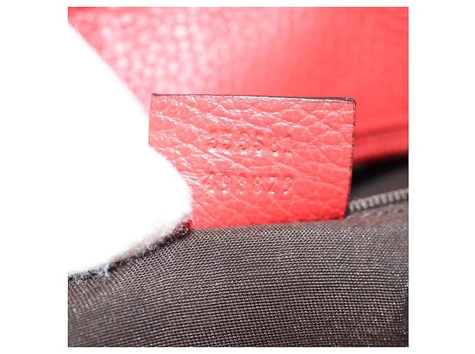 GUCCI Bolsa Tote entrelaçada em couro vermelho e dourado 353581 Auth am9922V - vista 11