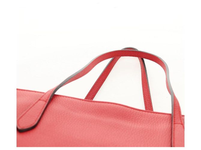 GUCCI Bolsa Tote entrelaçada em couro vermelho e dourado 353581 Auth am9922V - vista 14