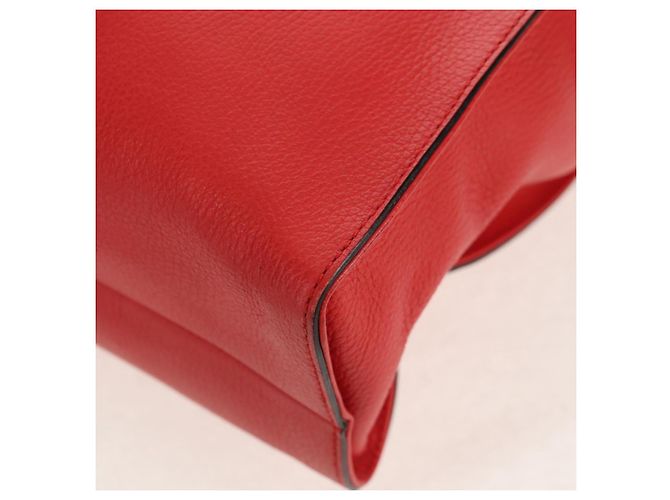 GUCCI Bolsa Tote entrelaçada em couro vermelho e dourado 353581 Auth am9922V - vista 15