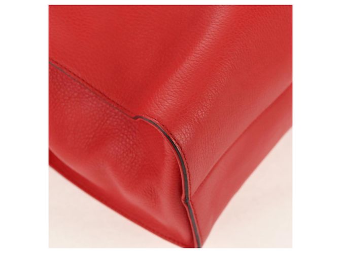 GUCCI Bolsa Tote entrelaçada em couro vermelho e dourado 353581 Auth am9922V - vista 16