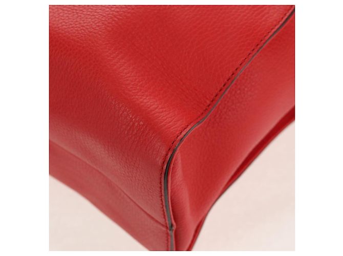 GUCCI Bolsa Tote entrelaçada em couro vermelho e dourado 353581 Auth am9922V - vista 17