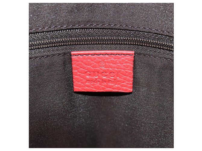 GUCCI Bolsa Tote entrelaçada em couro vermelho e dourado 353581 Auth am9922V - vista 19