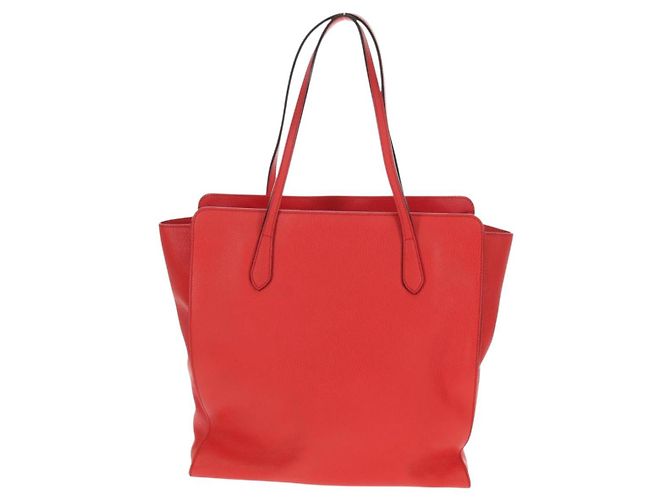 GUCCI Bolsa Tote entrelaçada em couro vermelho e dourado 353581 Auth am9922V - vista 2