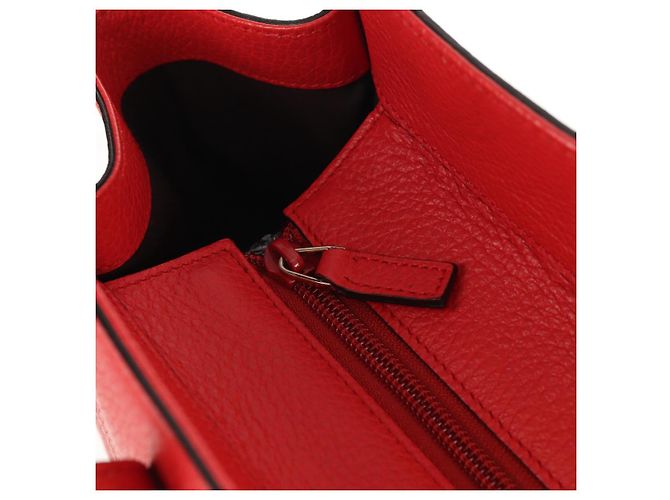 GUCCI Bolsa Tote entrelaçada em couro vermelho e dourado 353581 Auth am9922V - vista 9
