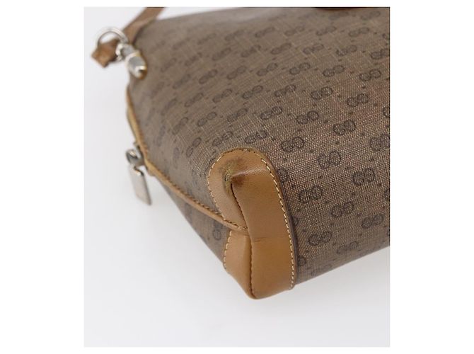Gucci Borsa a Spalla Micro GG Supreme PVC Marrone Oro 007 104 4916 Auth BA6559 D'oro - vista 14