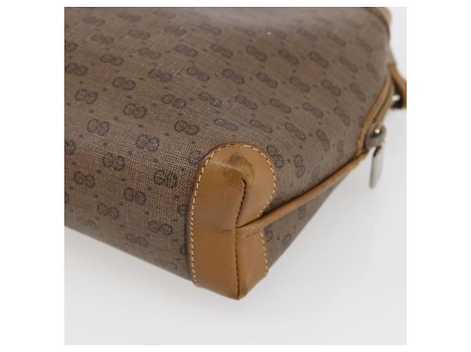 Gucci Borsa a Spalla Micro GG Supreme PVC Marrone Oro 007 104 4916 Auth BA6559 D'oro - vista 15