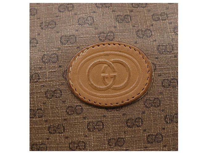 Gucci Borsa a Spalla Micro GG Supreme PVC Marrone Oro 007 104 4916 Auth BA6559 D'oro - vista 18