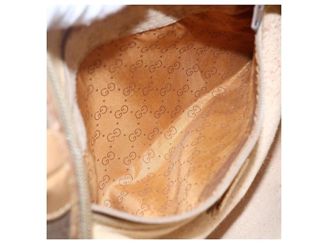 Gucci Borsa a Spalla Micro GG Supreme PVC Marrone Oro 007 104 4916 Auth BA6559 D'oro - vista 21