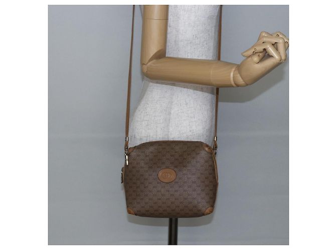Gucci Borsa a Spalla Micro GG Supreme PVC Marrone Oro 007 104 4916 Auth BA6559 D'oro - vista 22