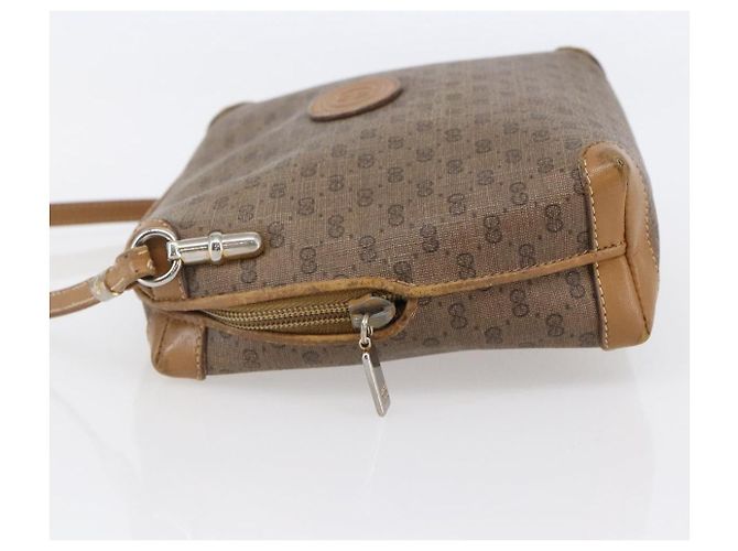 Gucci Borsa a Spalla Micro GG Supreme PVC Marrone Oro 007 104 4916 Auth BA6559 D'oro - vista 3