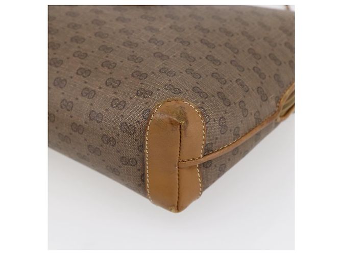 Gucci Borsa a Spalla Micro GG Supreme PVC Marrone Oro 007 104 4916 Auth BA6559 D'oro - vista 9