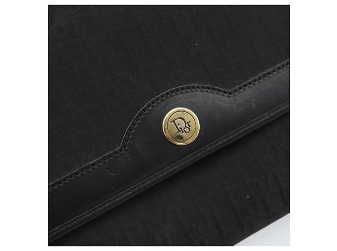 Borsa a spalla in tela Trotter Christian Dior nera e oro Auth bs29925 Nero D'oro - vista 10