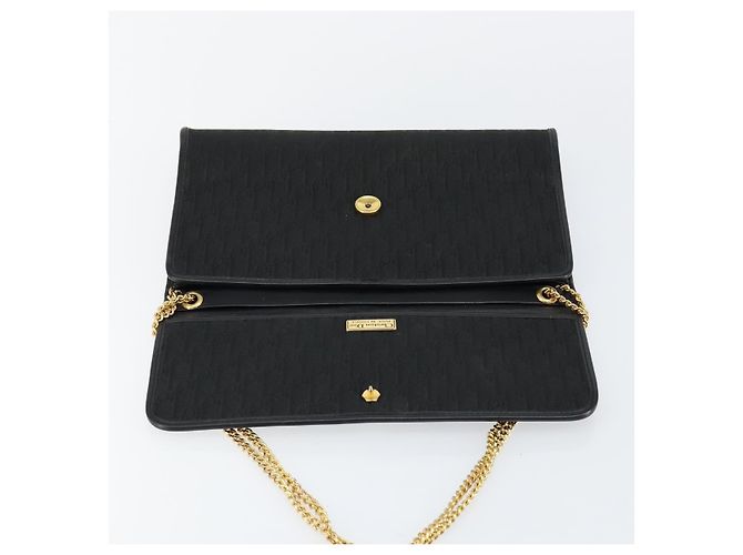 Borsa a spalla in tela Trotter Christian Dior nera e oro Auth bs29925 Nero D'oro - vista 11