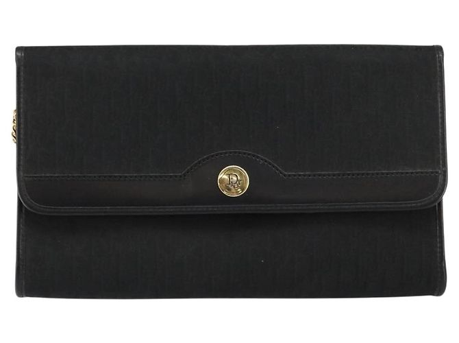 Borsa a spalla in tela Trotter Christian Dior nera e oro Auth bs29925 Nero D'oro - vista 13