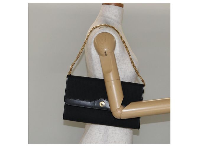 Borsa a spalla in tela Trotter Christian Dior nera e oro Auth bs29925 Nero D'oro - vista 21