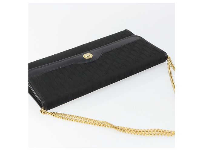 Borsa a spalla in tela Trotter Christian Dior nera e oro Auth bs29925 Nero D'oro - vista 6