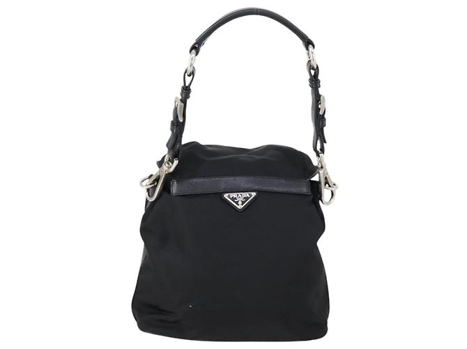 Borsa a Spalla PRADA Nylon Nero Argento Autentica 147531 - vista 2