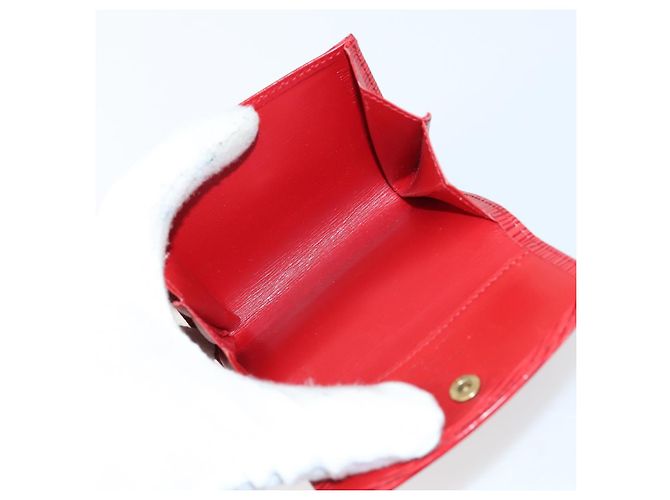 Cartera LOUIS VUITTON Epi Vernis Taiga 7 Set Roja Negra Marrón LV Auth 144728 Castaño Negro - vista 13