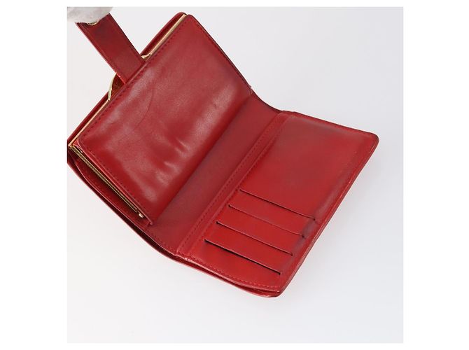 Cartera LOUIS VUITTON Epi Vernis Taiga 7 Set Roja Negra Marrón LV Auth 144728 Castaño Negro - vista 21