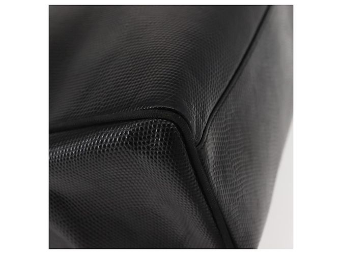 Salvatore Ferragamo Vala Präge-Tote aus Leder in Schwarz und Gold Auth BA7328 Golden - Ansicht 15