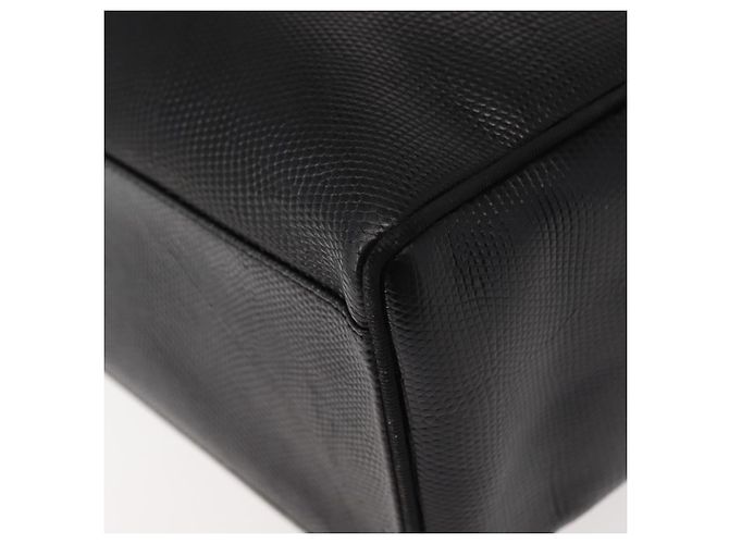 Salvatore Ferragamo Vala Präge-Tote aus Leder in Schwarz und Gold Auth BA7328 Golden - Ansicht 16