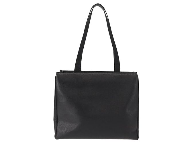 Salvatore Ferragamo Vala Präge-Tote aus Leder in Schwarz und Gold Auth BA7328 Golden - Ansicht 2