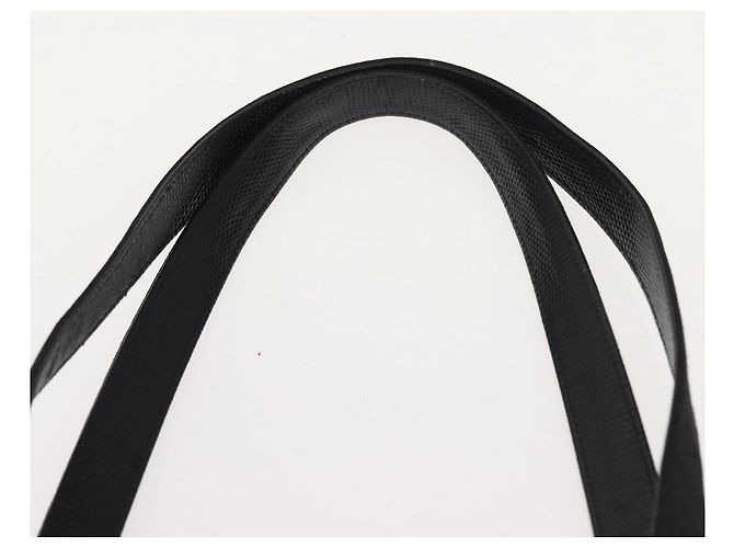Salvatore Ferragamo Vala Präge-Tote aus Leder in Schwarz und Gold Auth BA7328 Golden - Ansicht 8