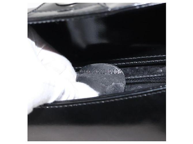 Borsa a Spalla GUCCI Smalto Nero Argento Auth 145286 - vista 12