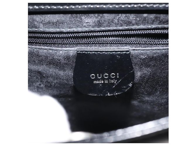 Borsa a Spalla GUCCI Smalto Nero Argento Auth 145286 - vista 17